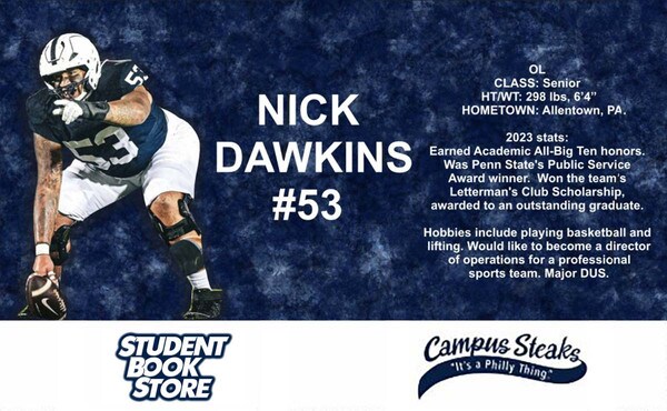 collectable autographed football player cup Nick Dawkins #53